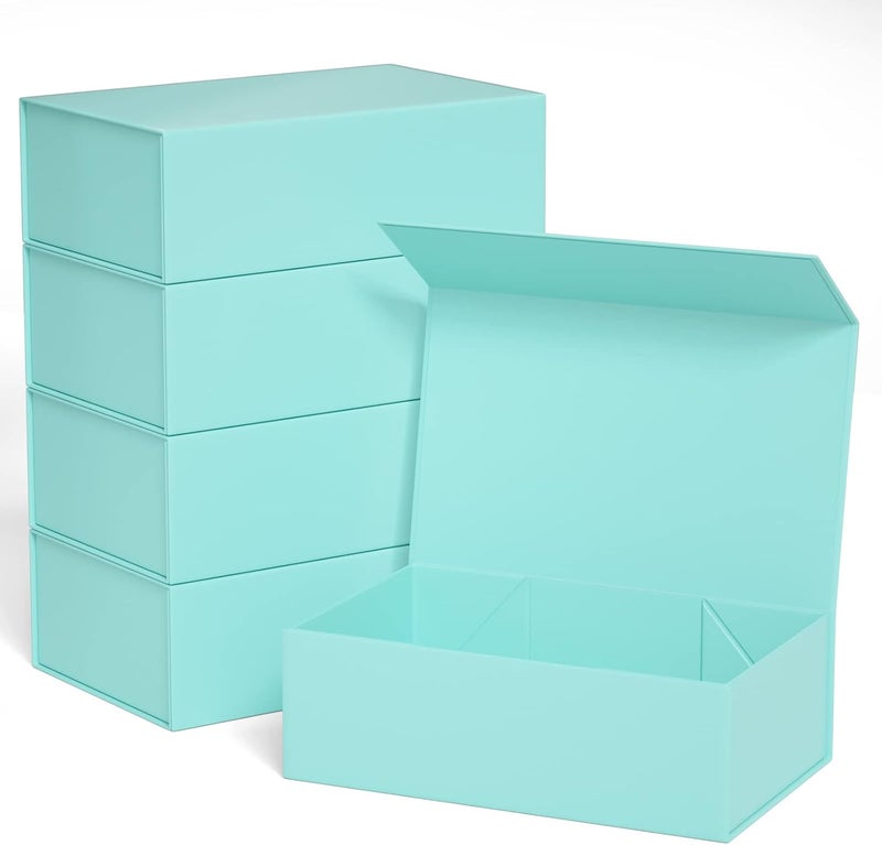 ROSTELACK Gift Boxes 10"x6"x3" with Magnetic Closure Lid Gift Boxes for Presents,Bridesmaid Gifts Box,Cute Box,Luxury for Gift Packaging, Magnetic Gift Box for Wrapping Gifts (Light Blue/5PCS) - Image 1